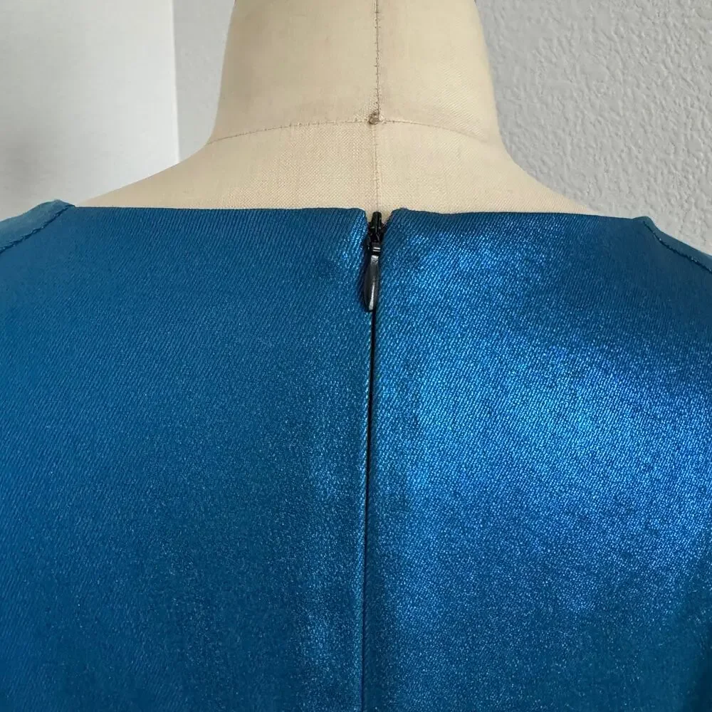 Monarri | Irridescent Blue Fit & Flare Dress size 36 European (4/6 U.S.) - Picture 12 of 12